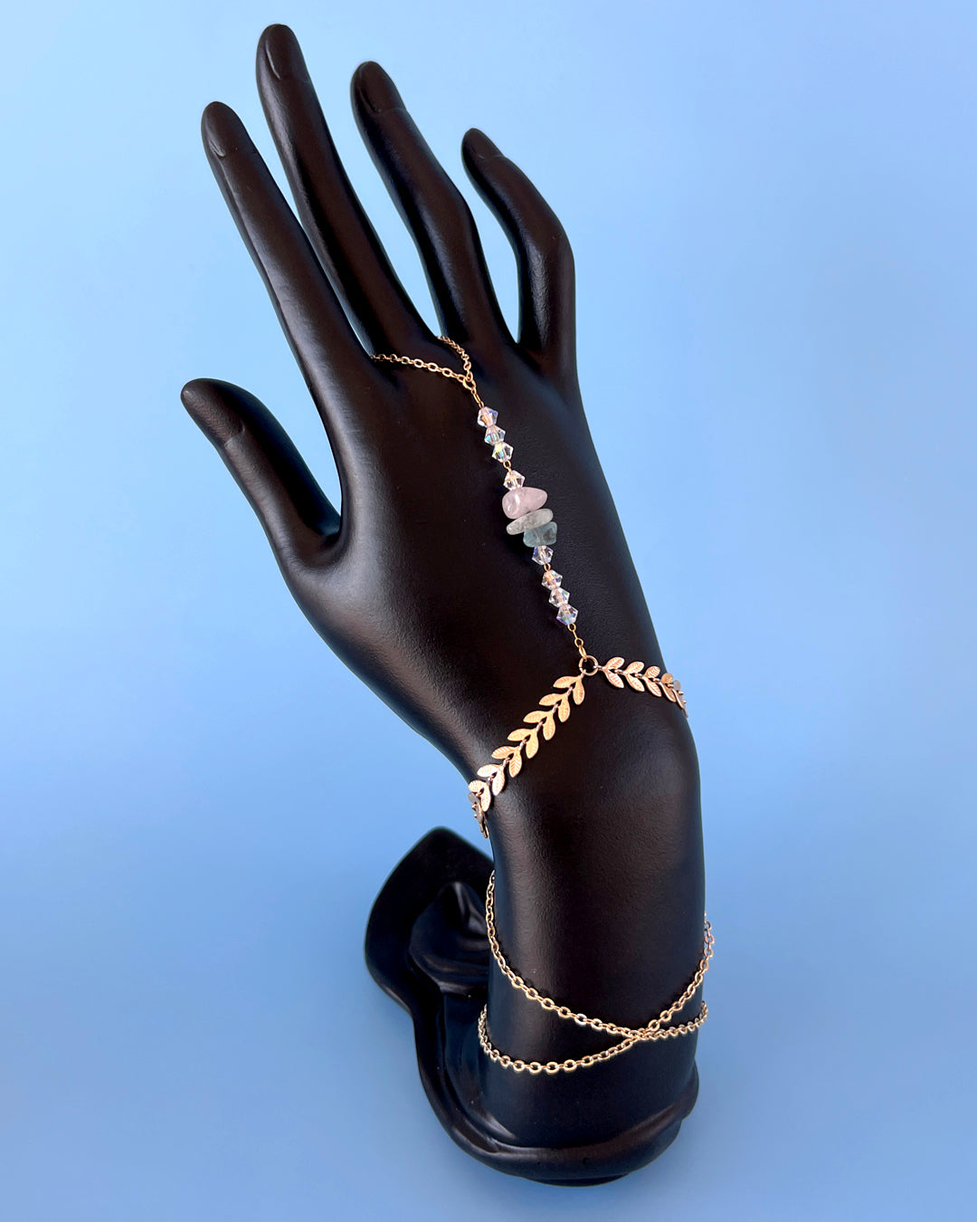 ✦ The Minimalist ✦ Morganite & Swarovski Hand Chain